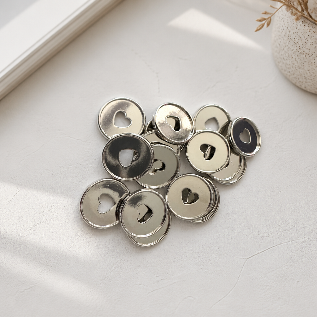 Discbound Silver Heart Discs Planner Rings 35mm | 11 Planner Rings