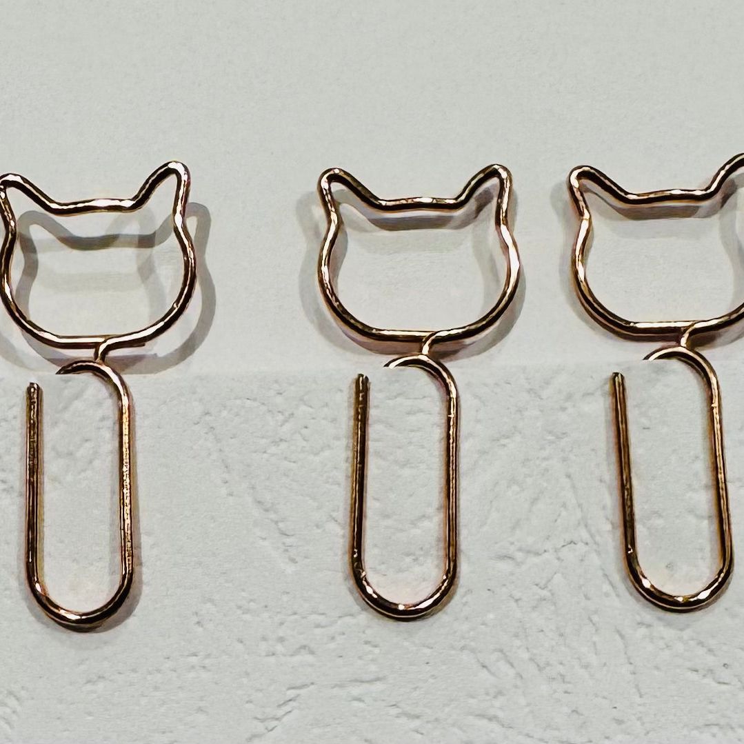 Kitten Metal Paperclips | Rose Gold | 5 Pack