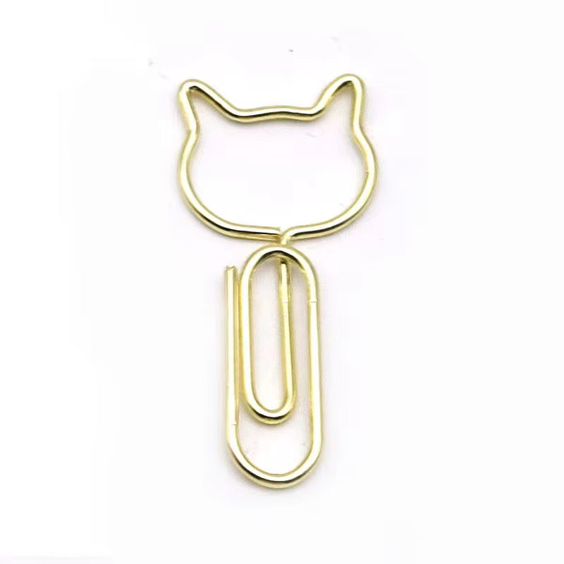 Clips de Papel de Metal con Gatitos | Oro | Paquete de 5