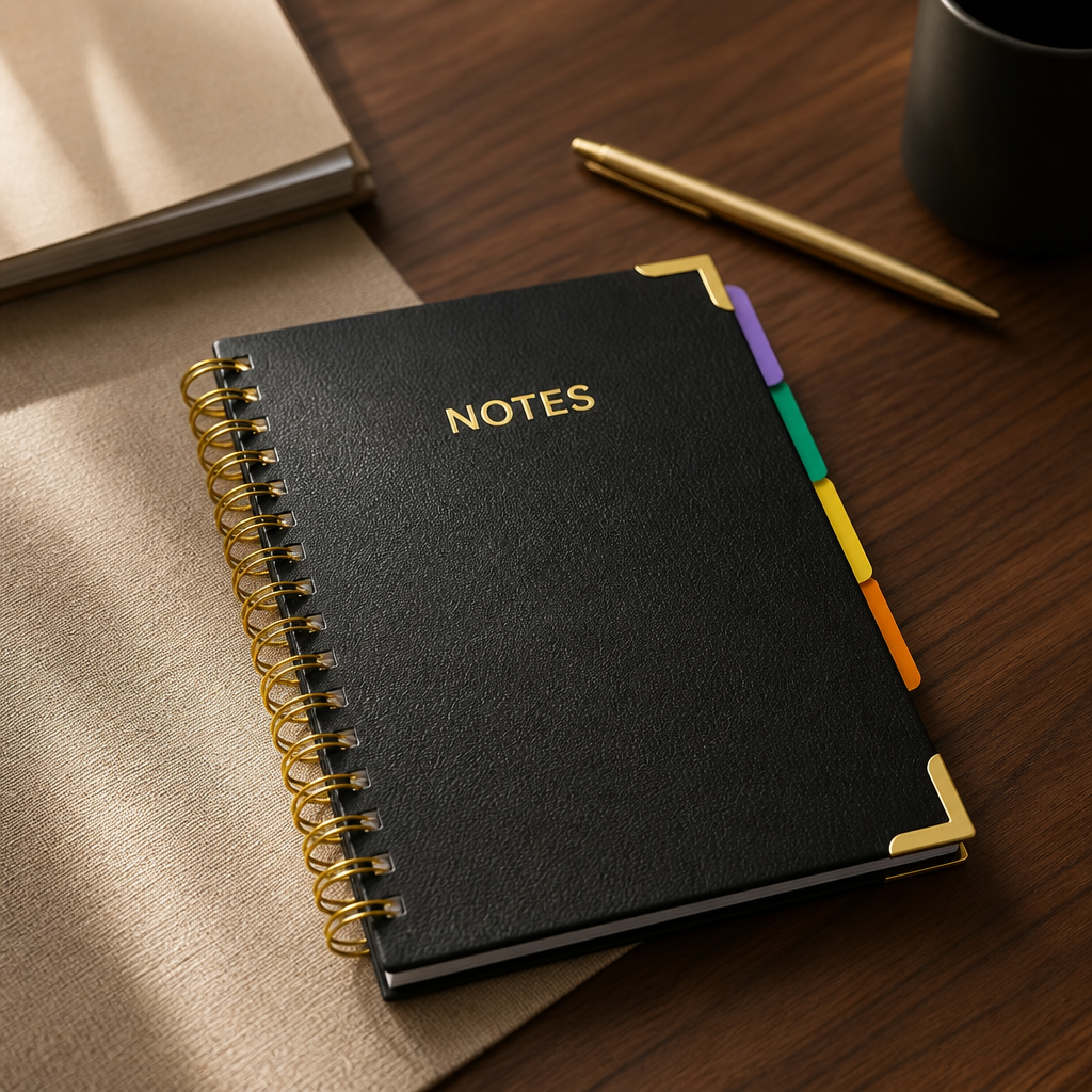 A5 Gold Spiral Notebook | 100gsm | 300 Pages