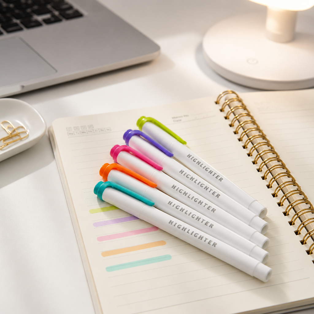 Dual‑Tip Highlighter Set | 5 Colour Core