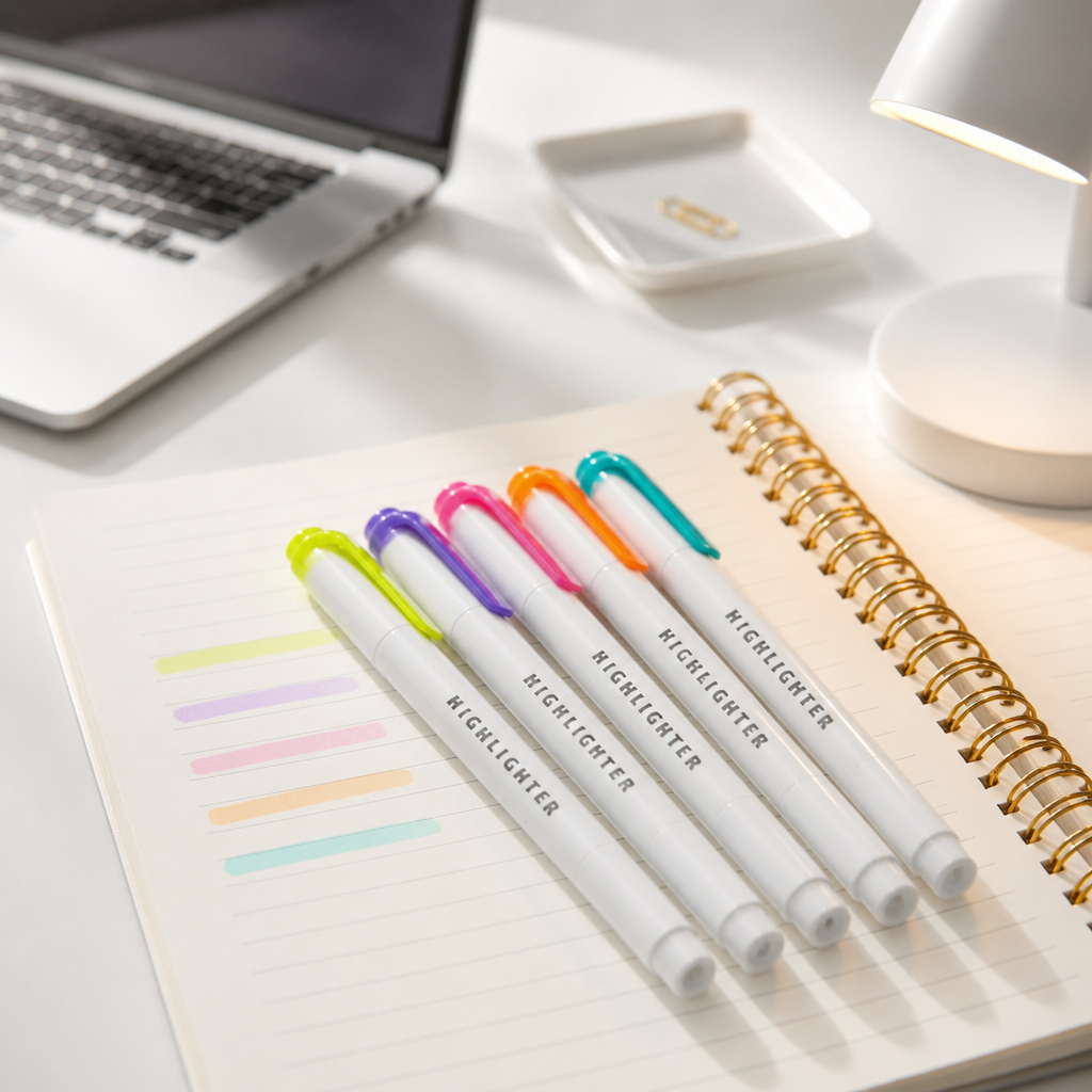 Dual‑Tip Highlighter Set | 5 Colour Core