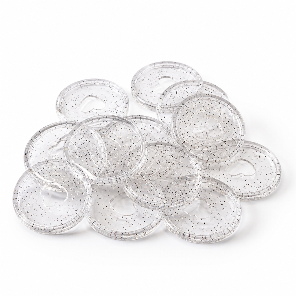 Discbound Glitter Heart Discs Planner Rings | 11 Planner Rings