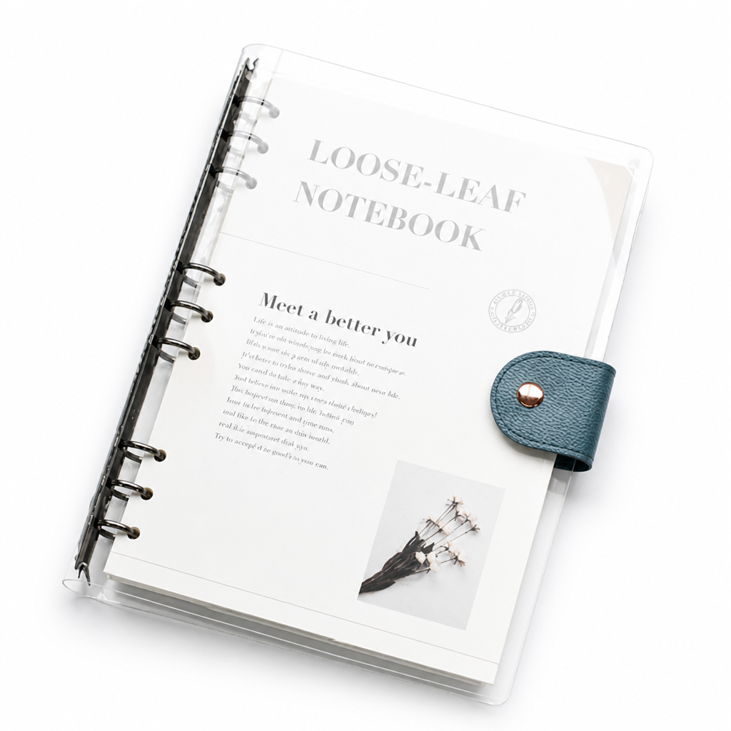 Transparent Ring Binder Planner | A5 B5 | Black, Silver, Rose Gold