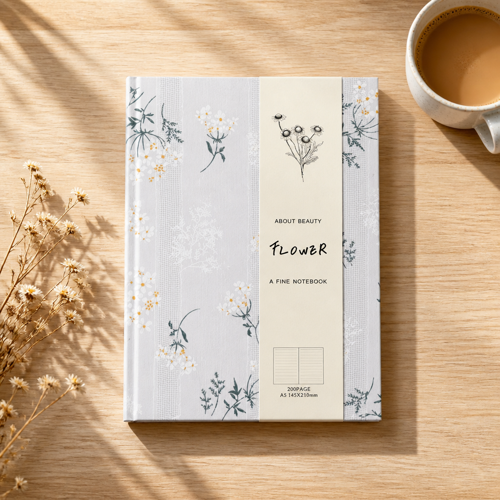 A5 Extra Thick Hardcover Cloth Notebook | Flower Series