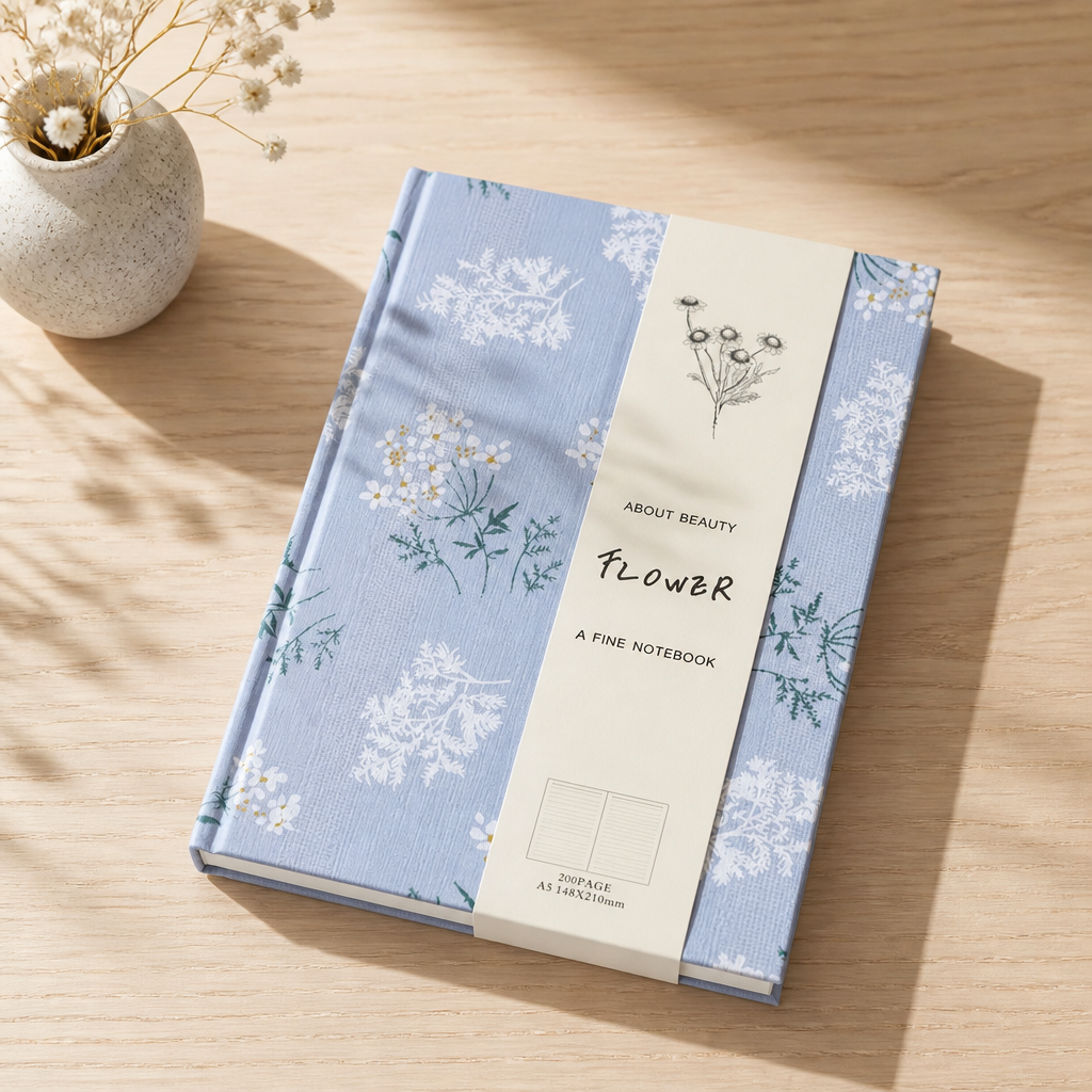 A5 Extra Thick Hardcover Cloth Notebook | Flower Series