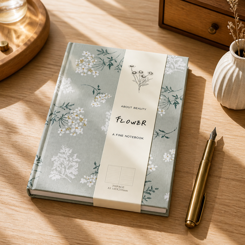A5 Extra Thick Hardcover Cloth Notebook | Flower Series