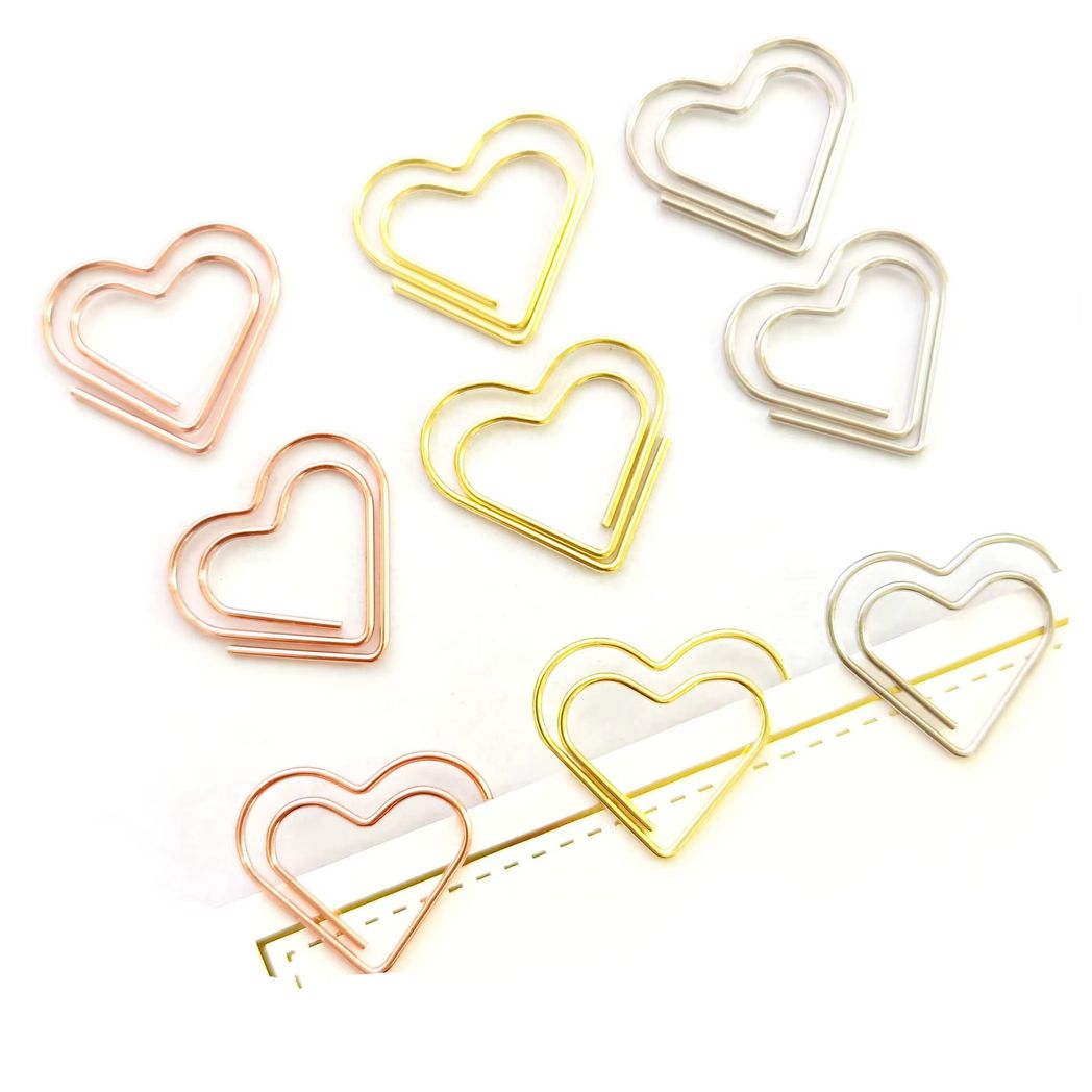Heart Paperclips | Gold, Rose Gold & Silver
