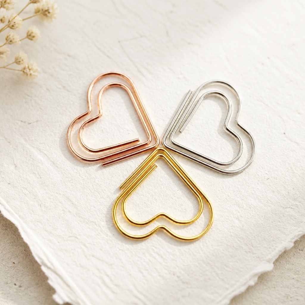 Heart Paperclips | Gold, Rose Gold & Silver