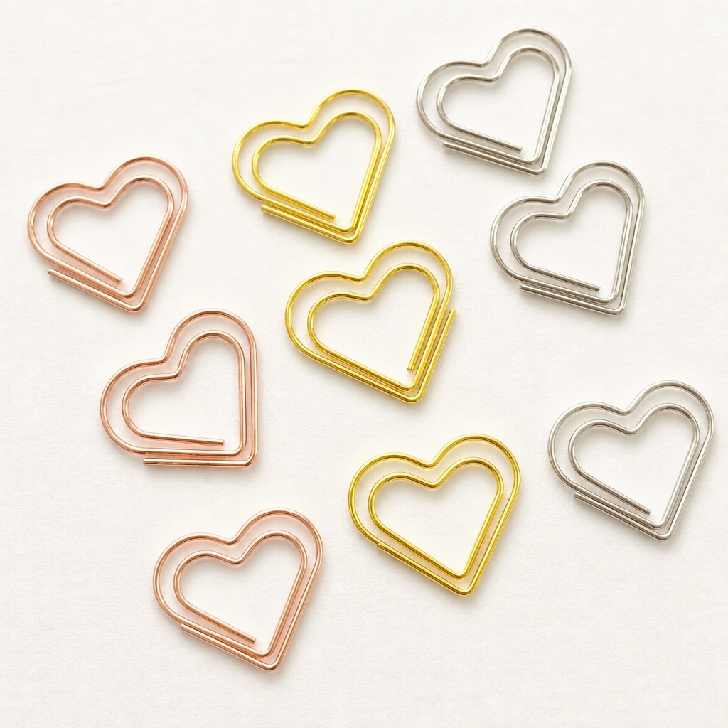 Heart Paperclips | Gold, Rose Gold & Silver