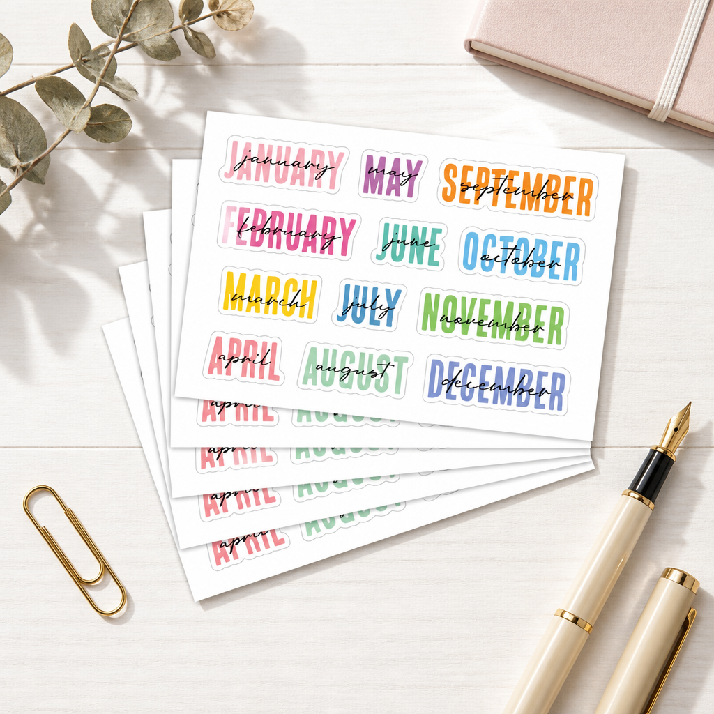 Monthly Stickers | Planner & Journal Stickers