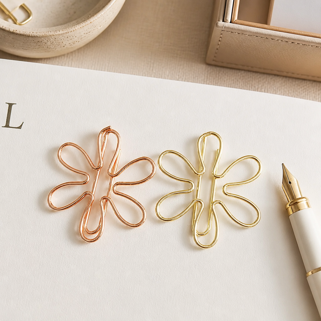 Flower Paperclips 28mm | Gold & Rose Gold