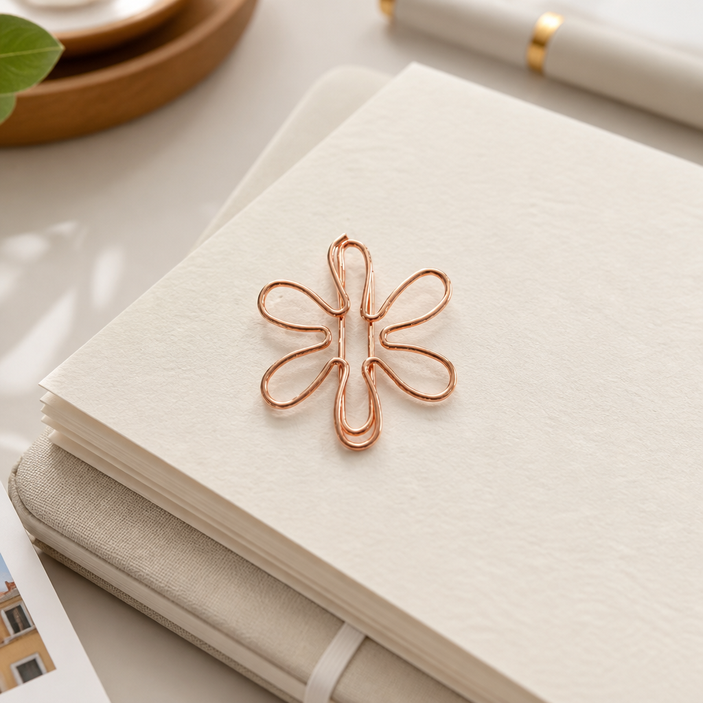 Flower Paperclips 28mm | Gold & Rose Gold