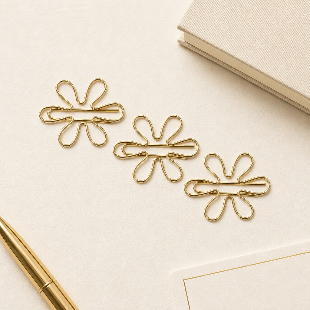 Flower Paperclips 28mm | Gold & Rose Gold