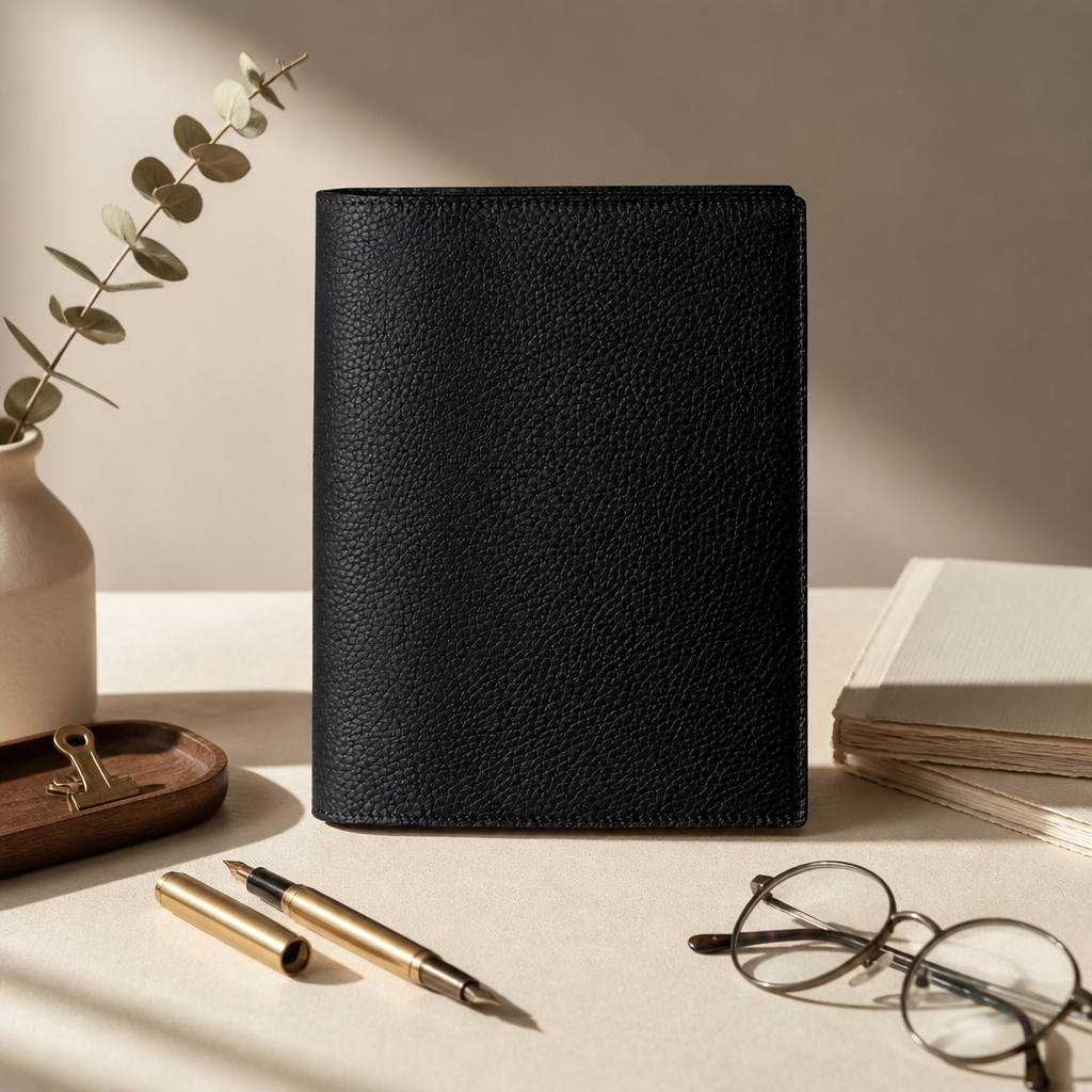 Luxe Labs Genuine Pebble Leather Planner Folio | A5, US Half Letter, A4, HP Classic & HP Mini