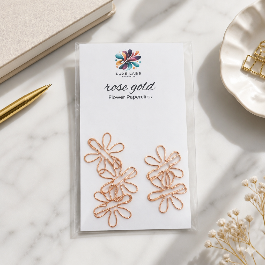 Flower Paperclips 28mm | Gold & Rose Gold