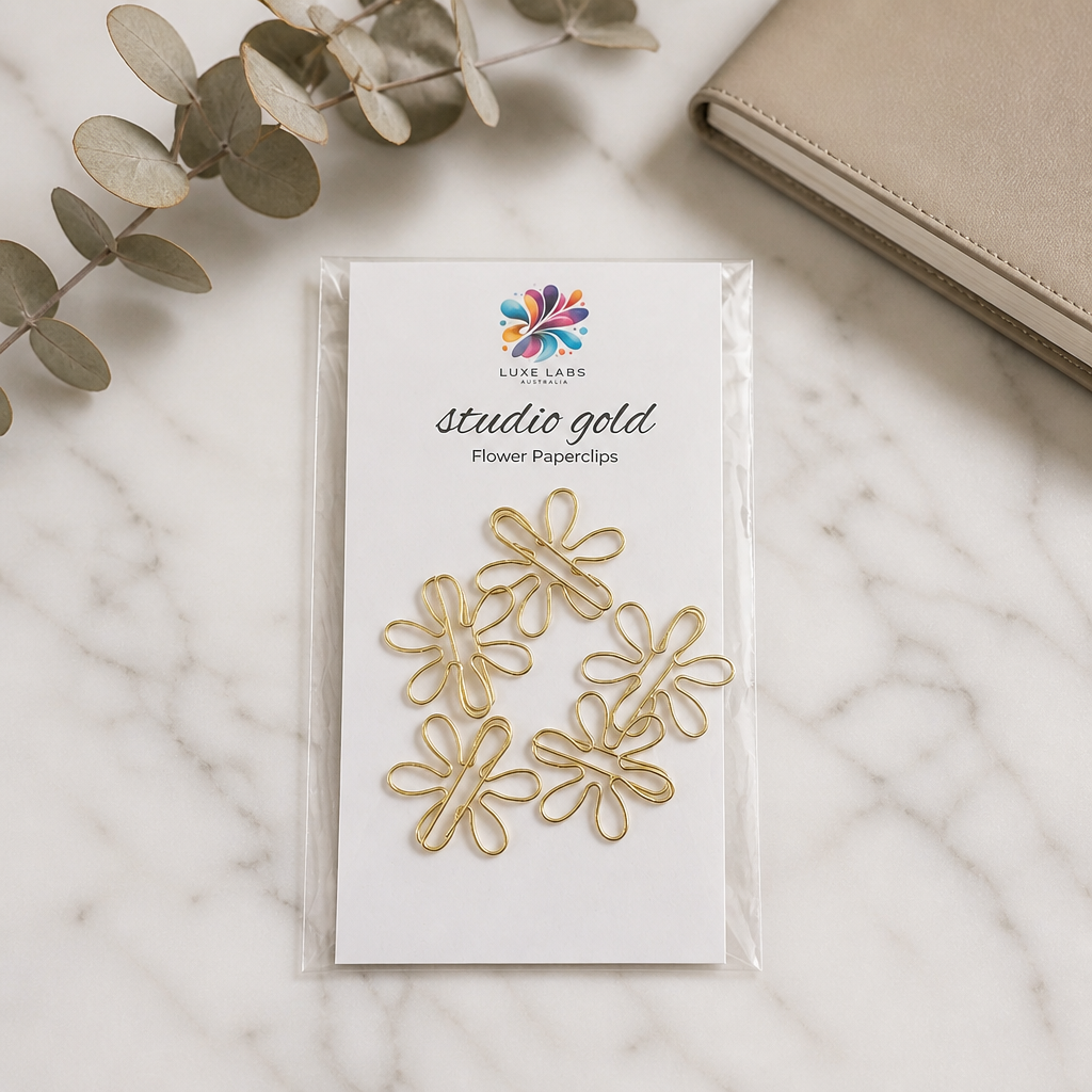 Flower Paperclips 28mm | Gold & Rose Gold